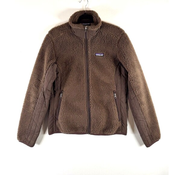 Patagonia Womens Jacket Brown Retro X Deep Pile Fleece Full Zip Outdoor Medium - Picture 2 of 10